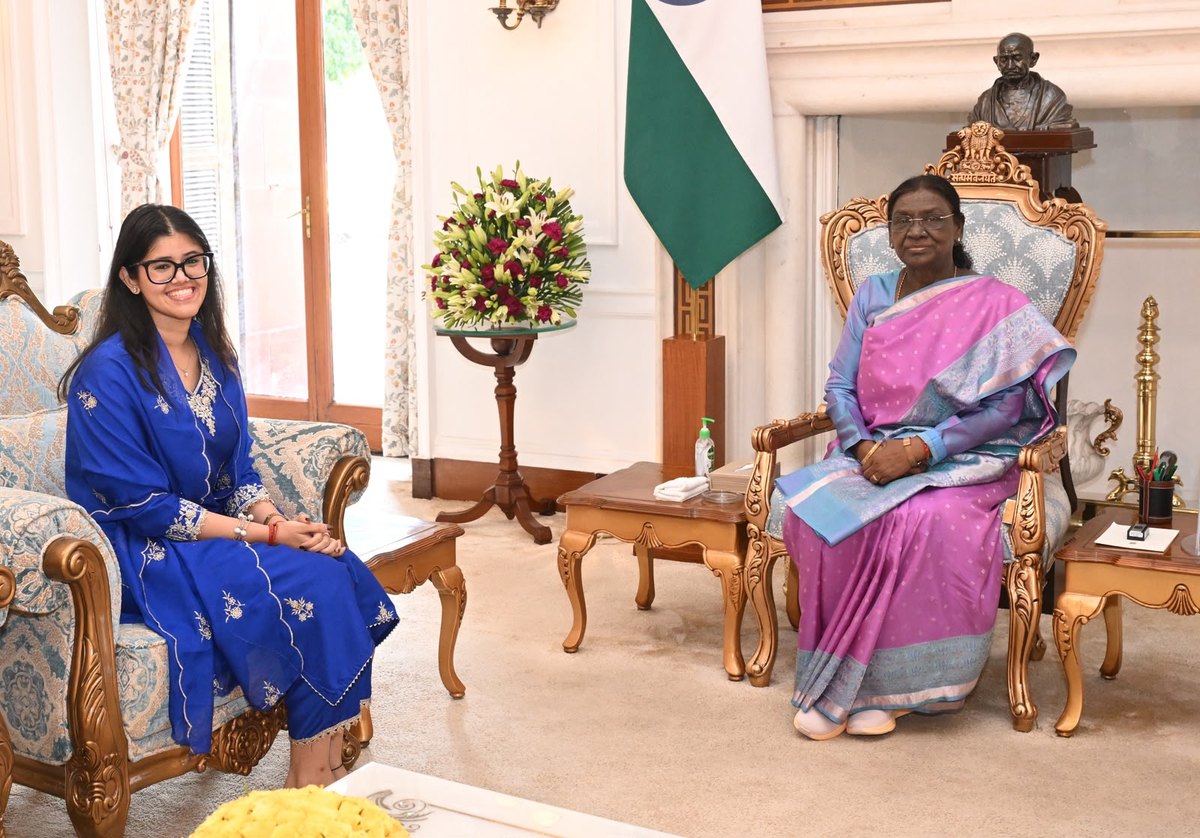 Anupriya Nagar in conversation with President of India Droupadi Murmu at Rashtrapati Bhavan, 2026
